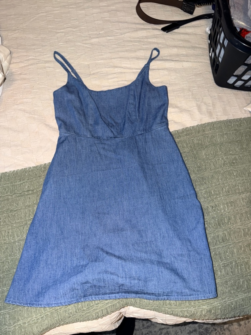 Old Navy Denim Mini Slip Dress in Blue